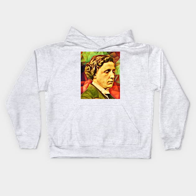 Lewis Carroll Snow Portrait | Lewis Carroll Snow Artwork 9 Kids Hoodie by JustLit